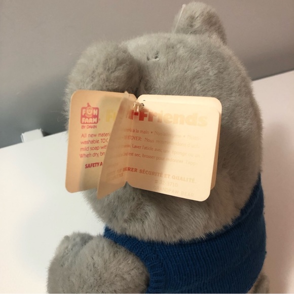 Vintage Dakin Fun Farm Grandpaw Bear Plush Grey Glasses Blue Sweater Tags - Picture 9 of 14